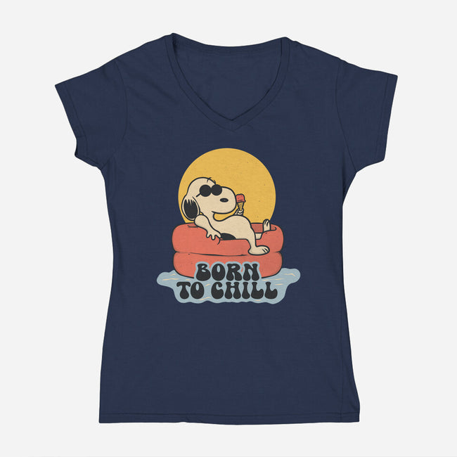 Born To Chill-Womens-V-Neck-Tee-Claudia