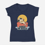 Born To Chill-Womens-V-Neck-Tee-Claudia