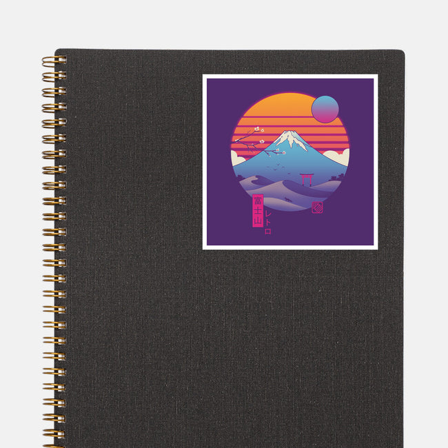 Retro Wave Fuji-None-Glossy-Sticker-vp021