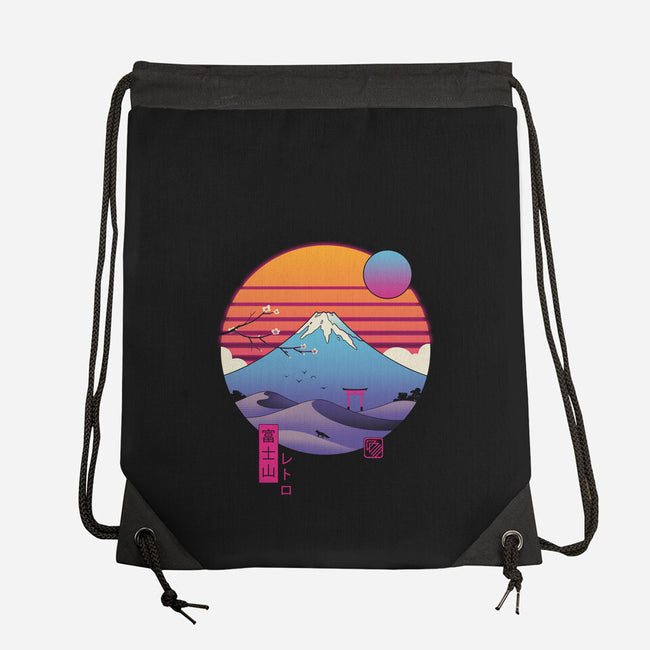 Retro Wave Fuji-None-Drawstring-Bag-vp021