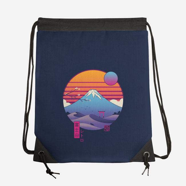 Retro Wave Fuji-None-Drawstring-Bag-vp021