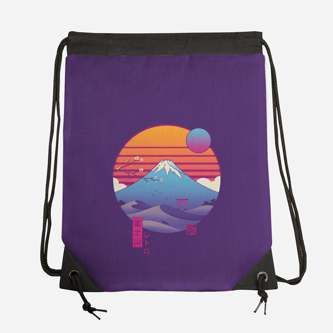 Retro Wave Fuji-None-Drawstring-Bag-vp021
