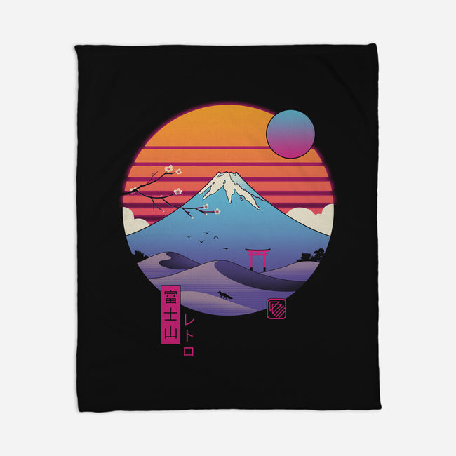 Retro Wave Fuji-None-Fleece-Blanket-vp021