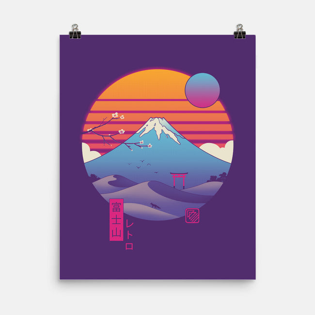 Retro Wave Fuji-None-Matte-Poster-vp021