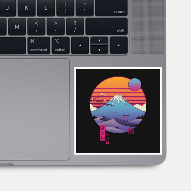 Retro Wave Fuji-None-Glossy-Sticker-vp021
