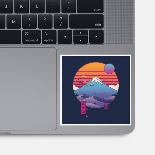 Retro Wave Fuji-None-Glossy-Sticker-vp021