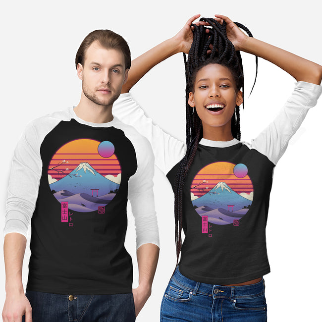 Retro Wave Fuji-Unisex-Baseball-Tee-vp021