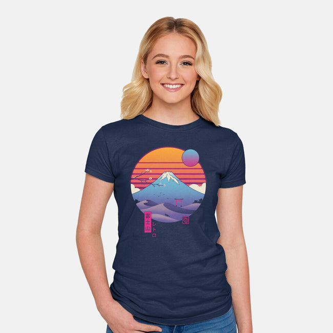 Retro Wave Fuji-Womens-Fitted-Tee-vp021