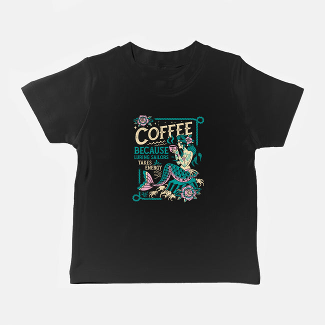 Coffee Mermaid-Baby-Basic-Tee-Nemons