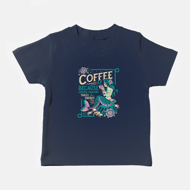 Coffee Mermaid-Baby-Basic-Tee-Nemons