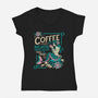 Coffee Mermaid-Womens-V-Neck-Tee-Nemons