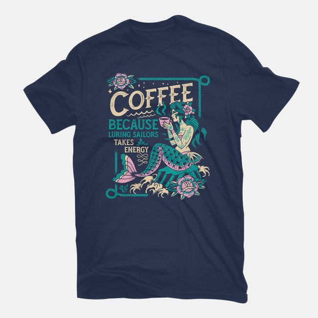 Coffee Mermaid-Mens-Basic-Tee-Nemons