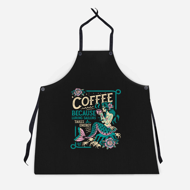 Coffee Mermaid-Unisex-Kitchen-Apron-Nemons