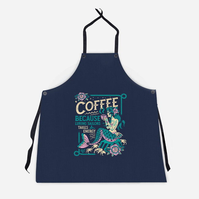 Coffee Mermaid-Unisex-Kitchen-Apron-Nemons