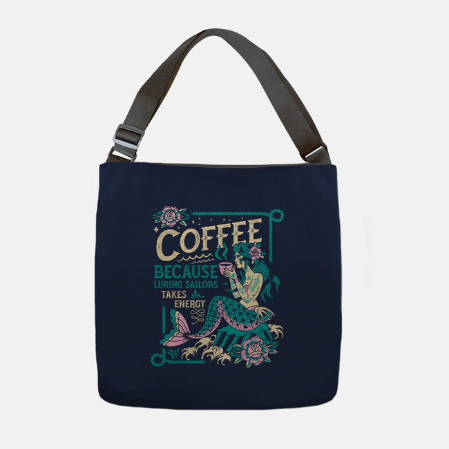 Coffee Mermaid-None-Adjustable Tote-Bag-Nemons