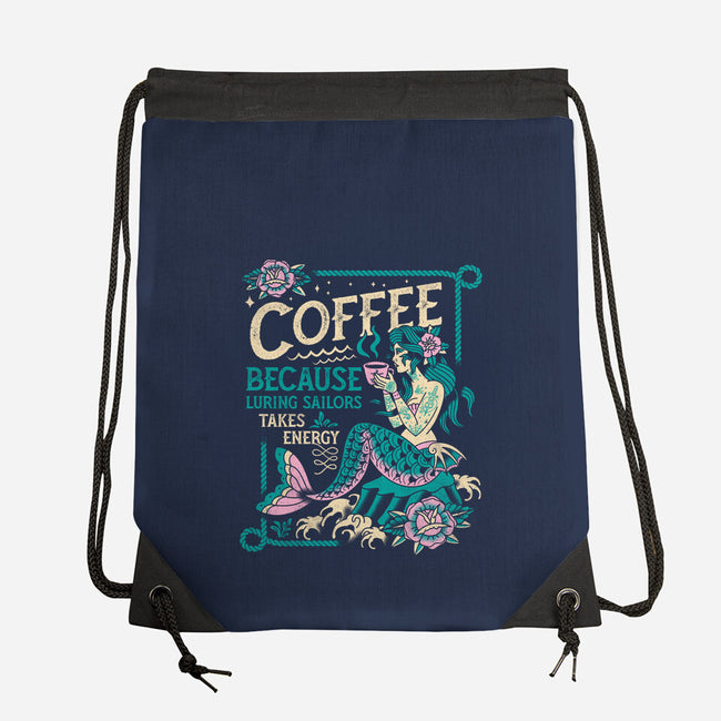 Coffee Mermaid-None-Drawstring-Bag-Nemons
