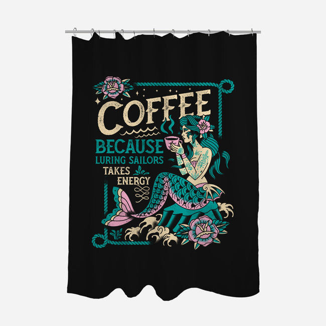 Coffee Mermaid-None-Polyester-Shower Curtain-Nemons