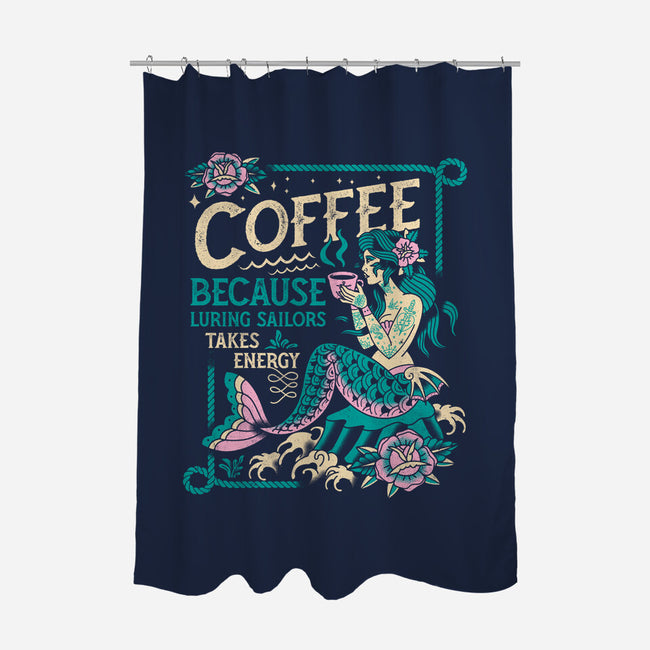 Coffee Mermaid-None-Polyester-Shower Curtain-Nemons
