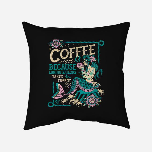 Coffee Mermaid-None-Removable Cover w Insert-Throw Pillow-Nemons