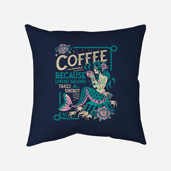 Coffee Mermaid-None-Removable Cover w Insert-Throw Pillow-Nemons