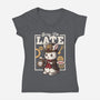 Steampunk White Rabbit-Womens-V-Neck-Tee-NemiMakeit