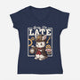 Steampunk White Rabbit-Womens-V-Neck-Tee-NemiMakeit