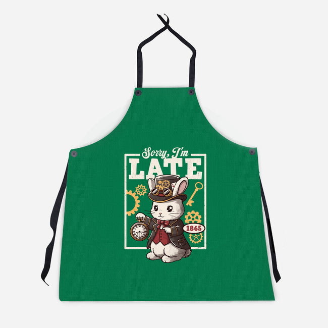 Steampunk White Rabbit-Unisex-Kitchen-Apron-NemiMakeit