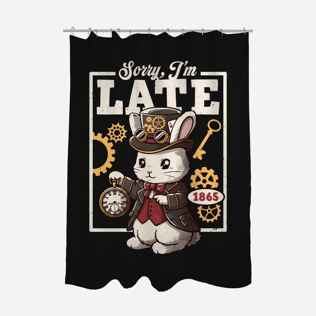 Steampunk White Rabbit-None-Polyester-Shower Curtain-NemiMakeit