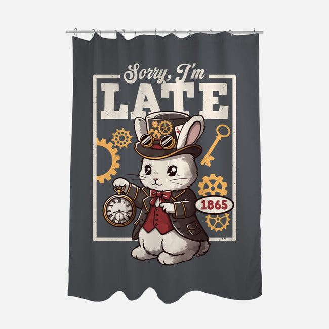 Steampunk White Rabbit-None-Polyester-Shower Curtain-NemiMakeit