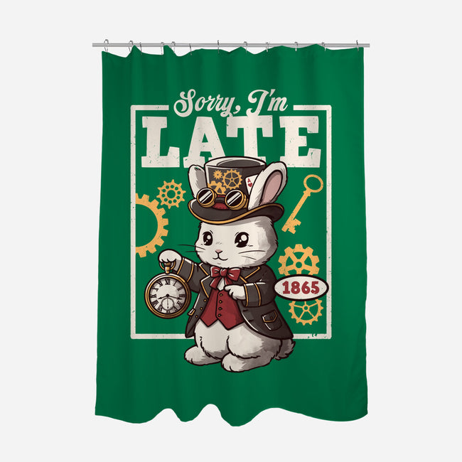 Steampunk White Rabbit-None-Polyester-Shower Curtain-NemiMakeit