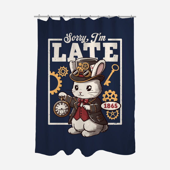 Steampunk White Rabbit-None-Polyester-Shower Curtain-NemiMakeit