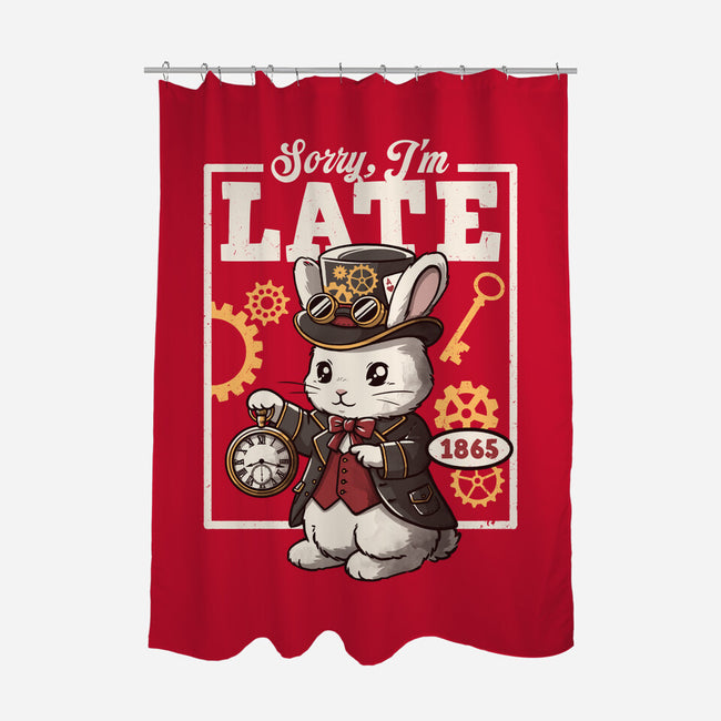 Steampunk White Rabbit-None-Polyester-Shower Curtain-NemiMakeit