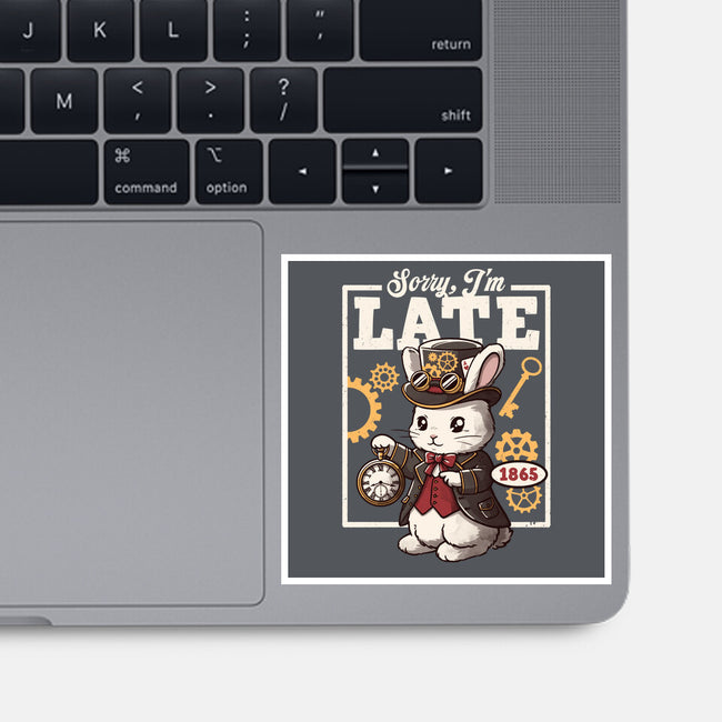 Steampunk White Rabbit-None-Glossy-Sticker-NemiMakeit