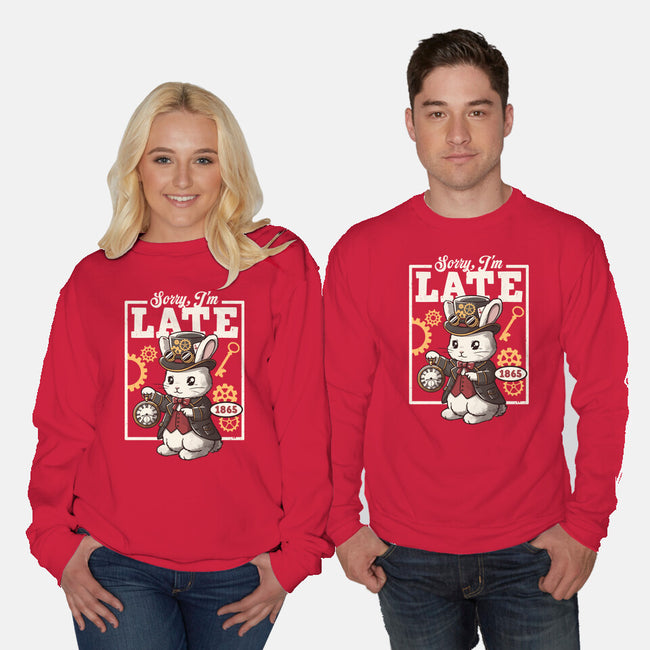 Steampunk White Rabbit-Unisex-Crew Neck-Sweatshirt-NemiMakeit