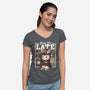 Steampunk White Rabbit-Womens-V-Neck-Tee-NemiMakeit