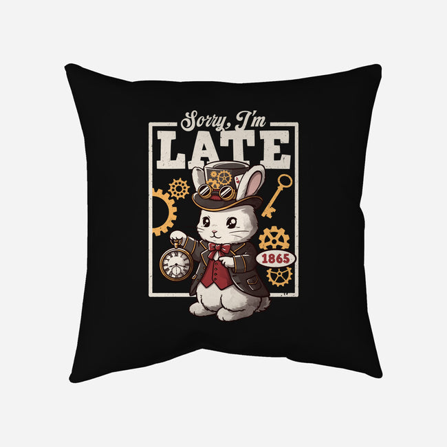 Steampunk White Rabbit-None-Removable Cover w Insert-Throw Pillow-NemiMakeit