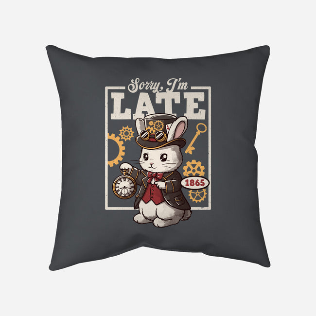 Steampunk White Rabbit-None-Removable Cover w Insert-Throw Pillow-NemiMakeit