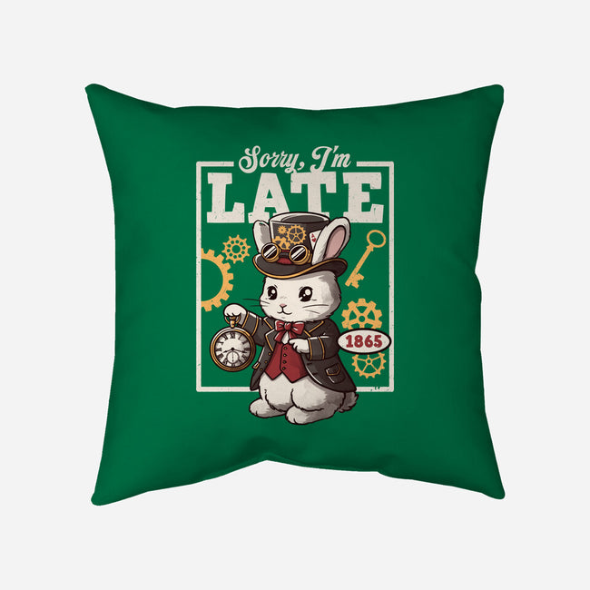 Steampunk White Rabbit-None-Removable Cover w Insert-Throw Pillow-NemiMakeit