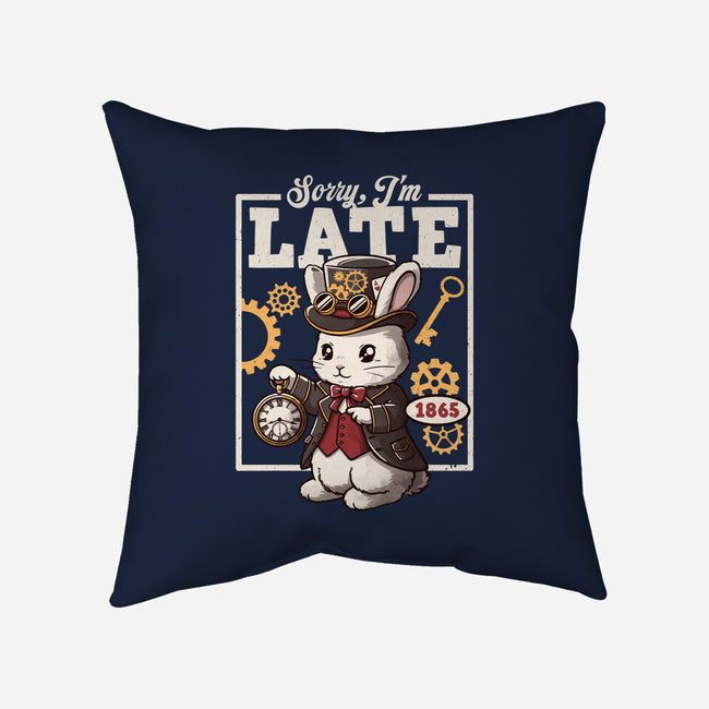 Steampunk White Rabbit-None-Removable Cover w Insert-Throw Pillow-NemiMakeit