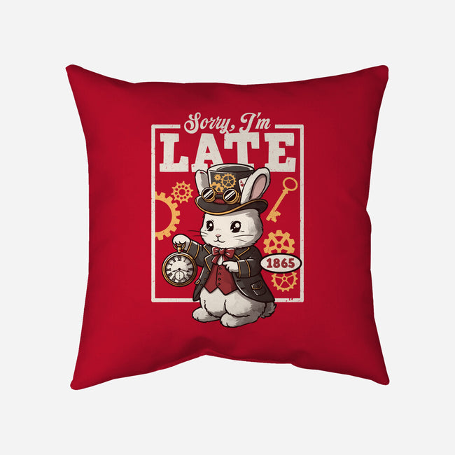 Steampunk White Rabbit-None-Removable Cover w Insert-Throw Pillow-NemiMakeit