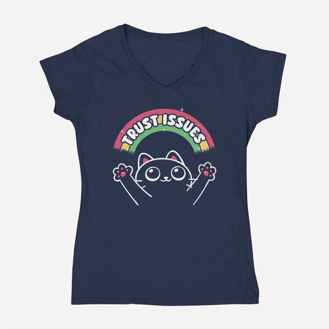 Trust Issues-Womens-V-Neck-Tee-rarpoint