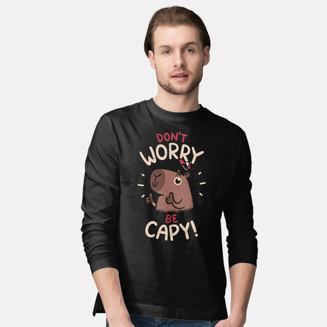 Don't Worry Be Capy-Mens-Long Sleeved-Tee-rarpoint