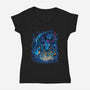 Gold Gorilla-Womens-V-Neck-Tee-Bruno Mota