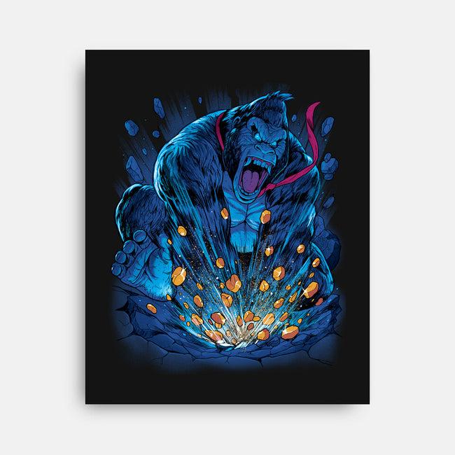 Gold Gorilla-None-Stretched-Canvas-Bruno Mota