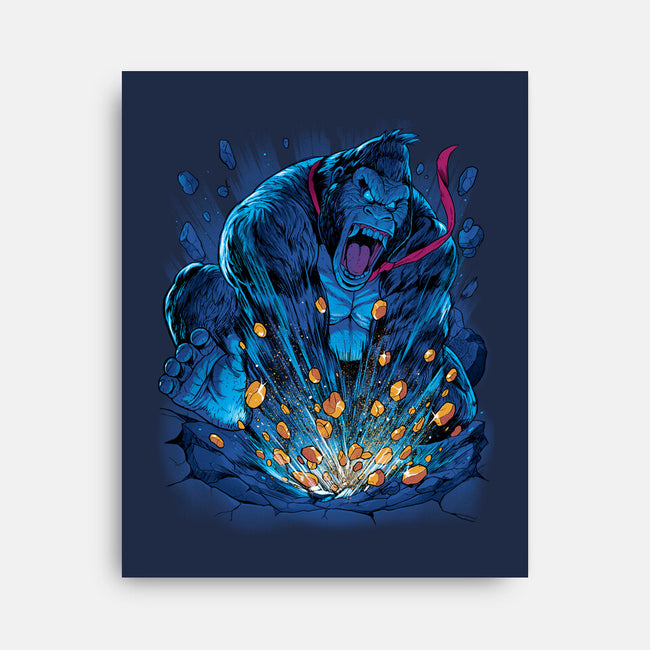 Gold Gorilla-None-Stretched-Canvas-Bruno Mota