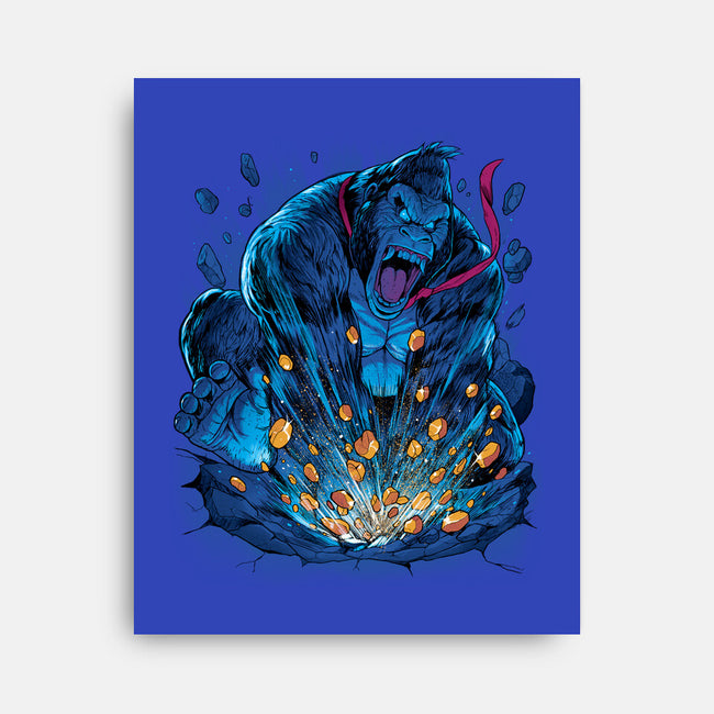 Gold Gorilla-None-Stretched-Canvas-Bruno Mota