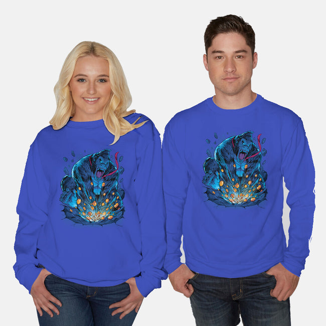 Gold Gorilla-Unisex-Crew Neck-Sweatshirt-Bruno Mota
