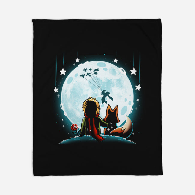 Prince Fox Moon-None-Fleece-Blanket-Vallina84