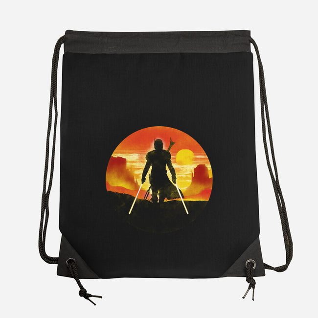 The Mandalorian Knight-None-Drawstring-Bag-kharmazero