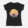 Rogue Fighter-Womens-V-Neck-Tee-rocketman_art